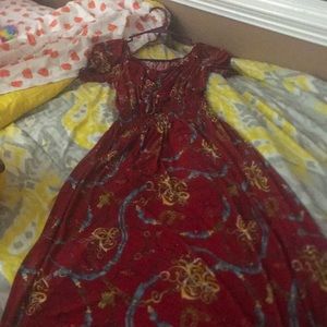 Red comfortable long dress